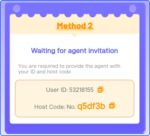 Invite host through User ID and Host Code